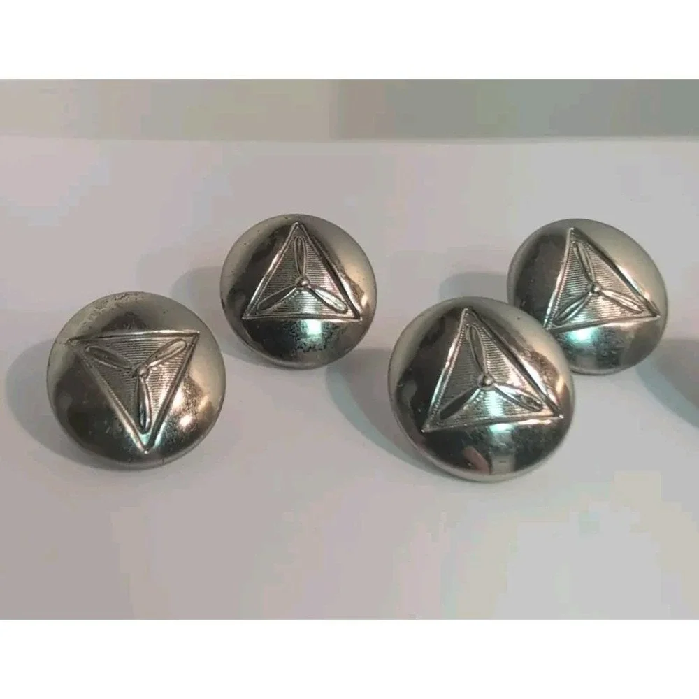Vintage WW1 WW2 Waterbury Military Civil Air Patrol Button Set 6‎ Nickel Plate